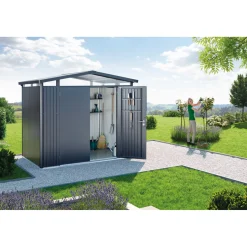 BIOHORT PANORAMA P2 REDSKABSRUM KVARTSGRÅ METALLIC 5,41 M2
