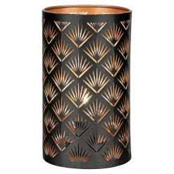 Boliginteriør BOLIGINTERIØR LED CARSTEN LANTERNE Ø12 CM SORT/KOBBER