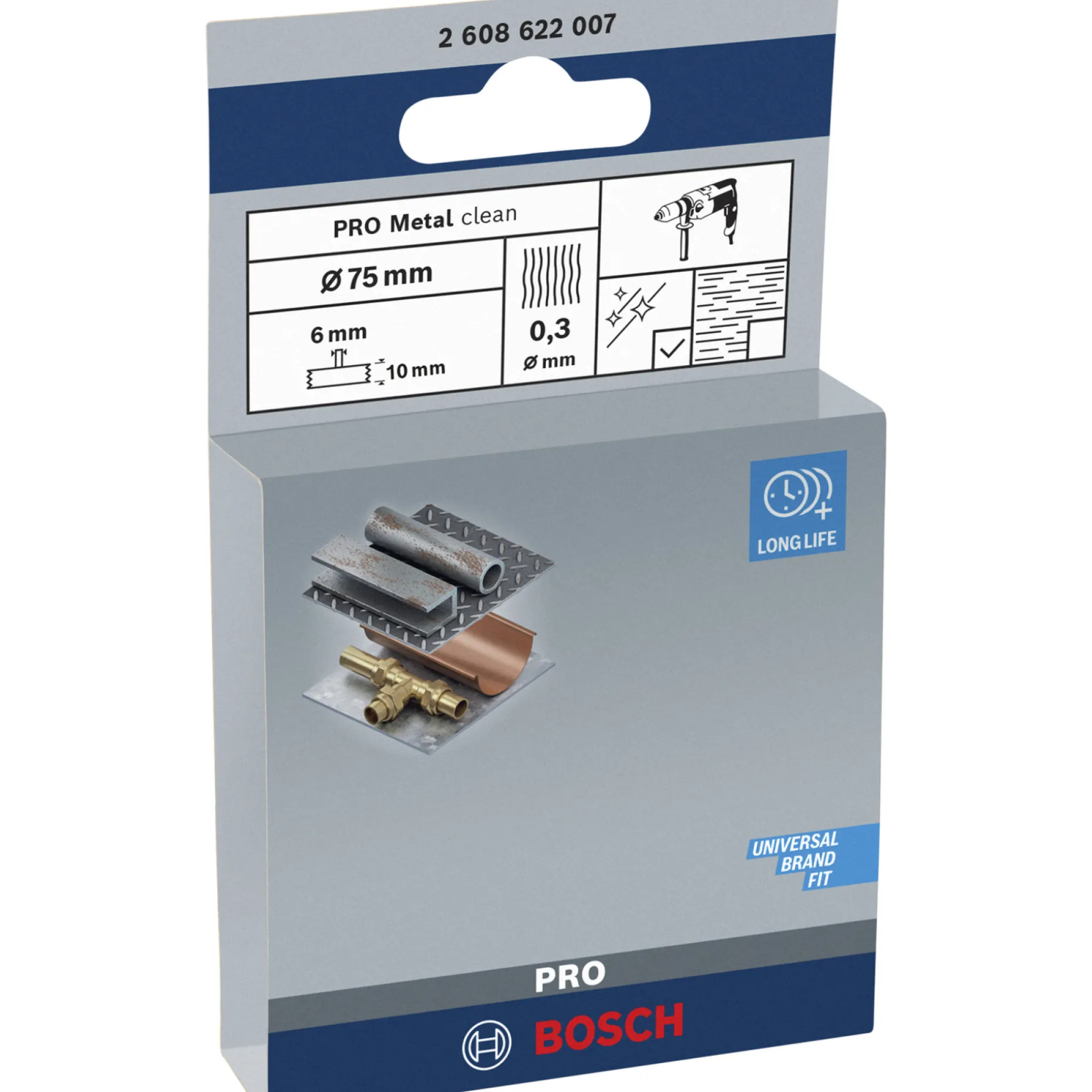 BOSCH BØLGET SKIVEBØRSTE 75 MM