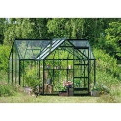 HALLS ICON 6 GARDENHOUSE EKSKL. SOKKEL HÆRDET GLAS GRØN 8,6 M2