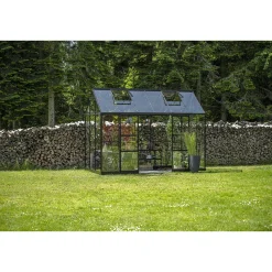 Halls ICON 6 PLANTHOUSE EKSKL. SOKKEL HÆRDET GLAS SORT 7,3 M2