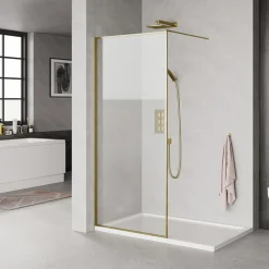 Milobad MESSING PROFIL BRUSEVÆG KLART GLAS 100 CM