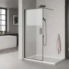 Milobad SORT PROFIL BRUSEVÆG KLART GLAS 90 CM