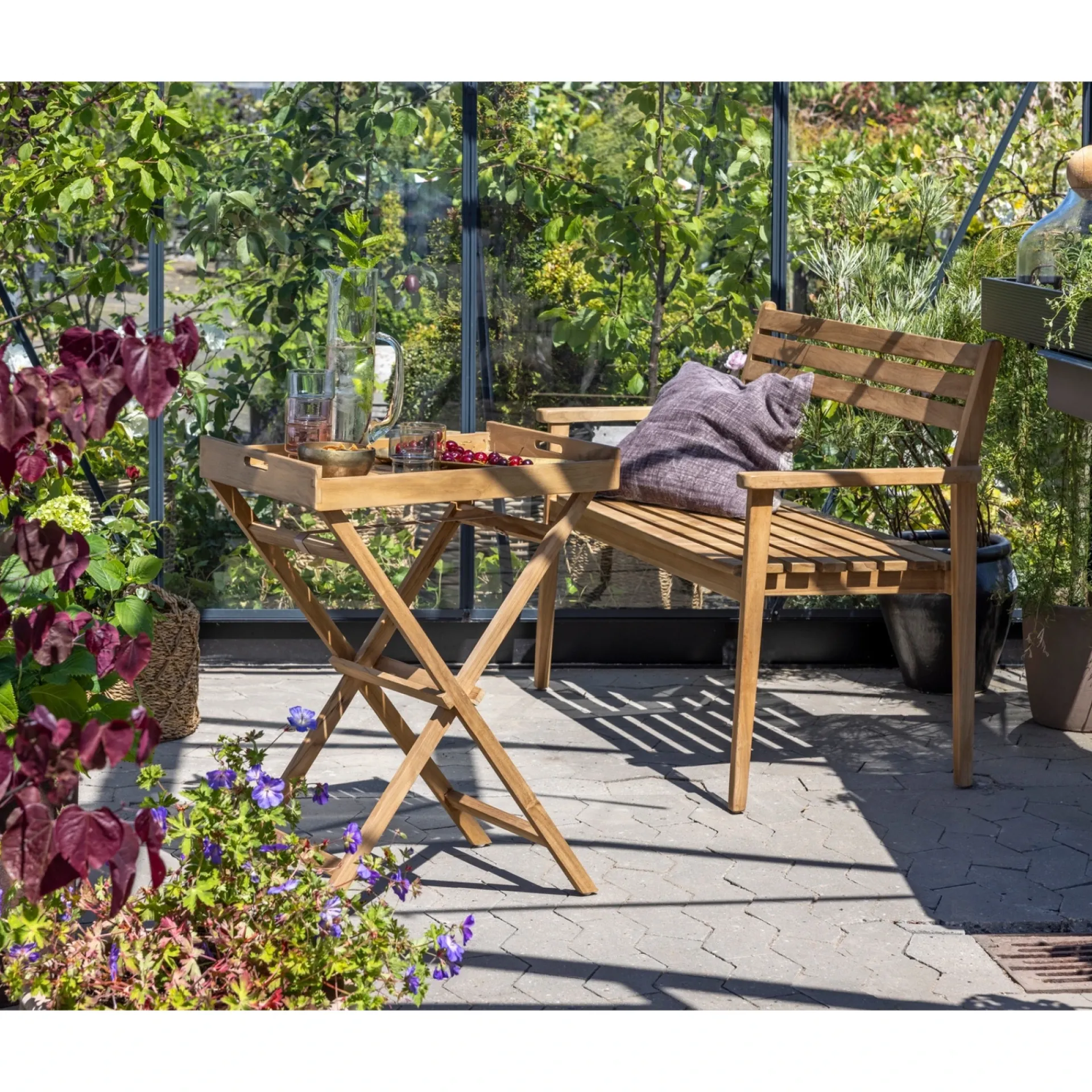 Outrium BENSTEL TIL SERVERINGSBAKKE NATUR TEAK
