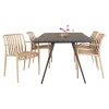 Outrium CARROS/MURCIA BORD + 4 STOLE HAVEMØBELSÆT SORT/SANDGRÅ