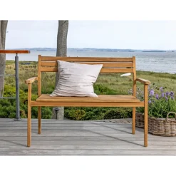 Outrium GILI MED RYGLÆN HAVEBÆNK TEAK 120 CM