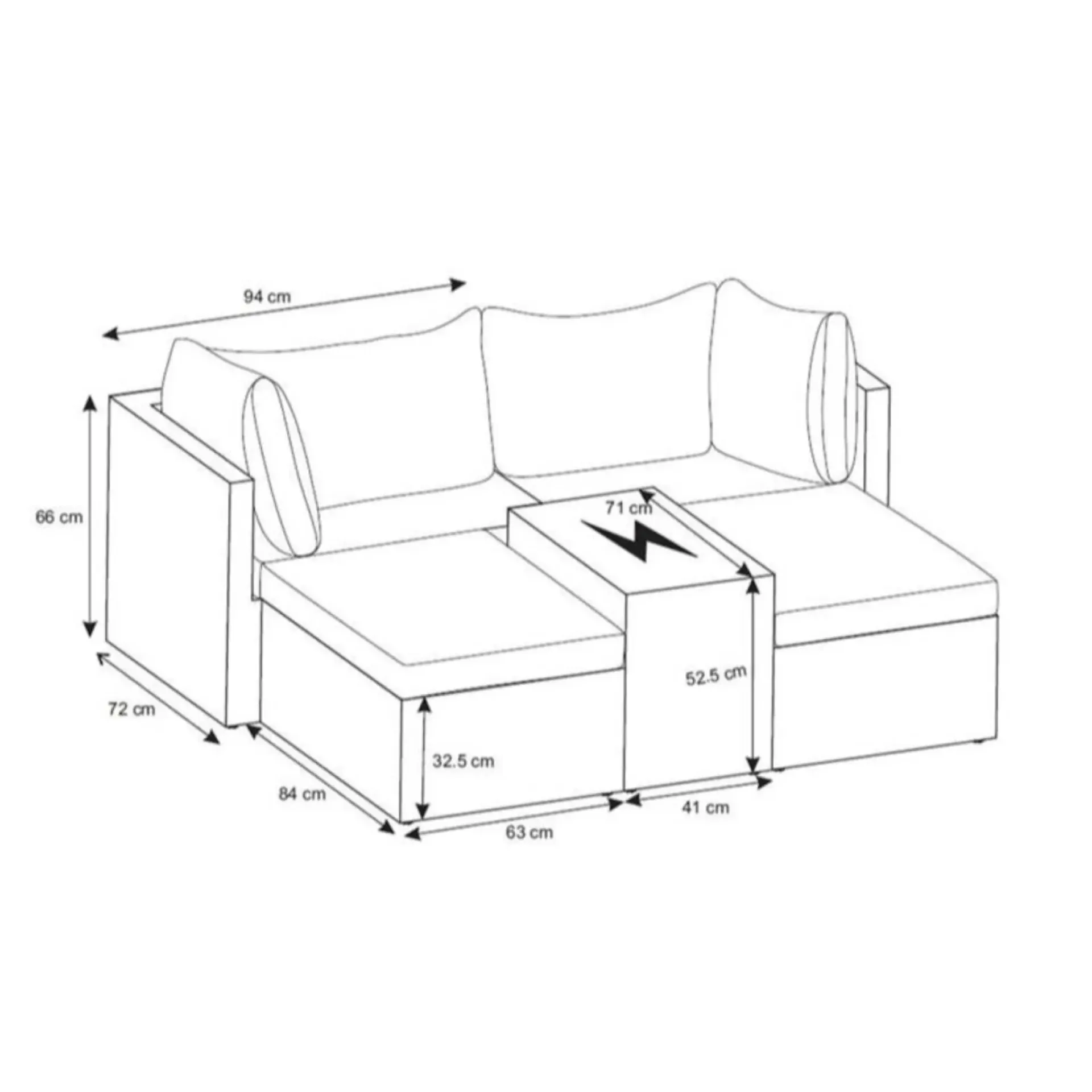 Outrium LISSABON SOFASÆT KUBO