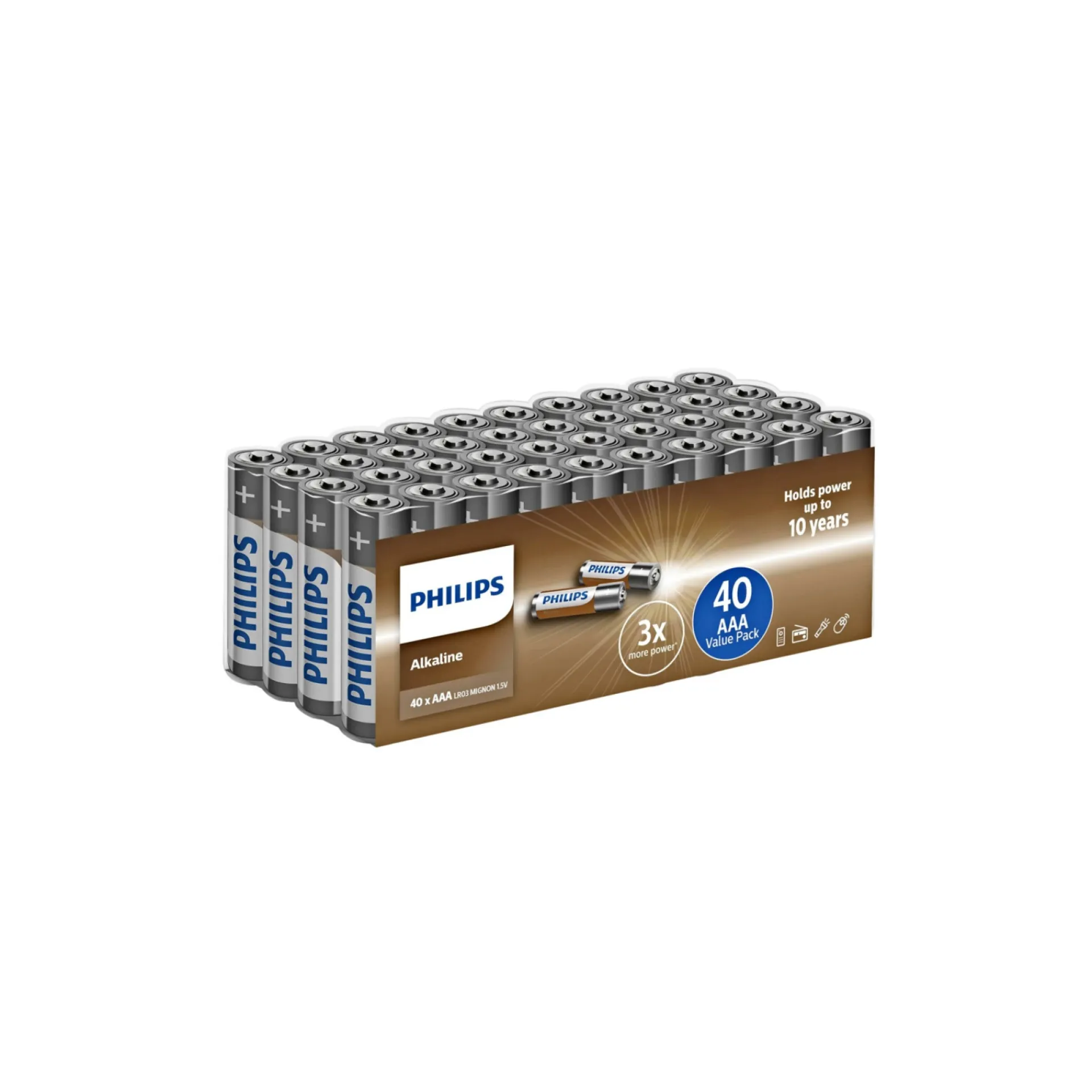 Philips ALKALINE AAA BATTERI 40 STK/PAK