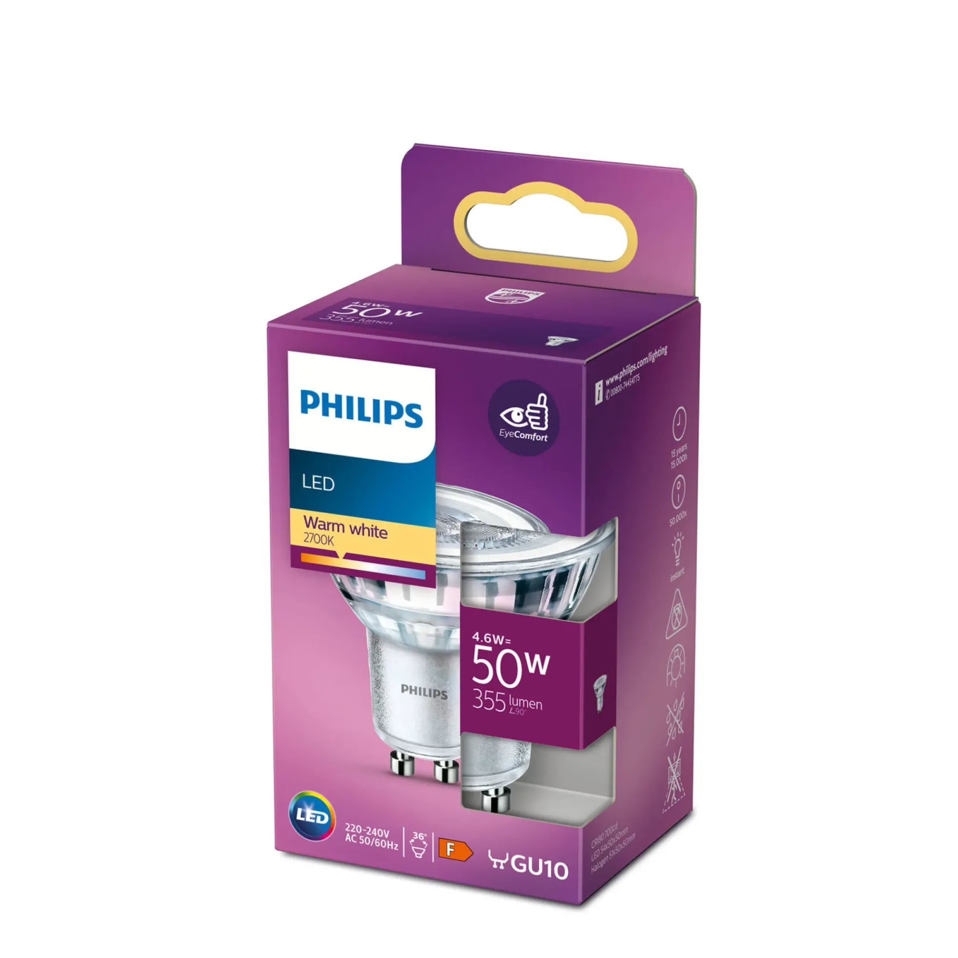 Philips CLASSIC LED PÆRE SPOT GU10 5W