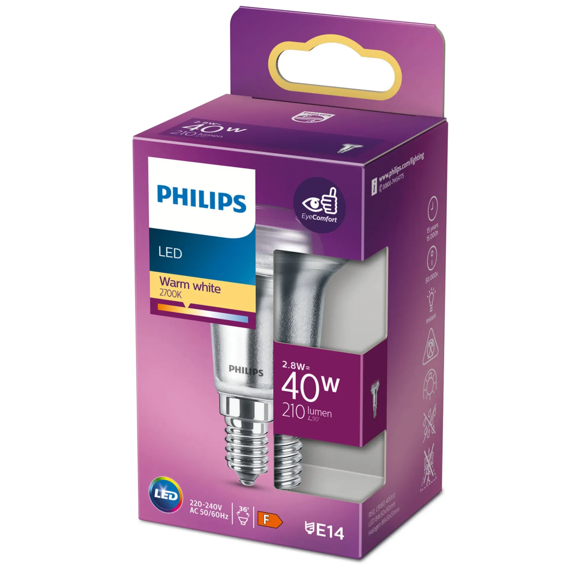 Philips LED PÆRE REFLEKTOR E14 3W
