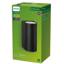 Philips NIGHTINGALE VÆGLAMPE SORT 35W