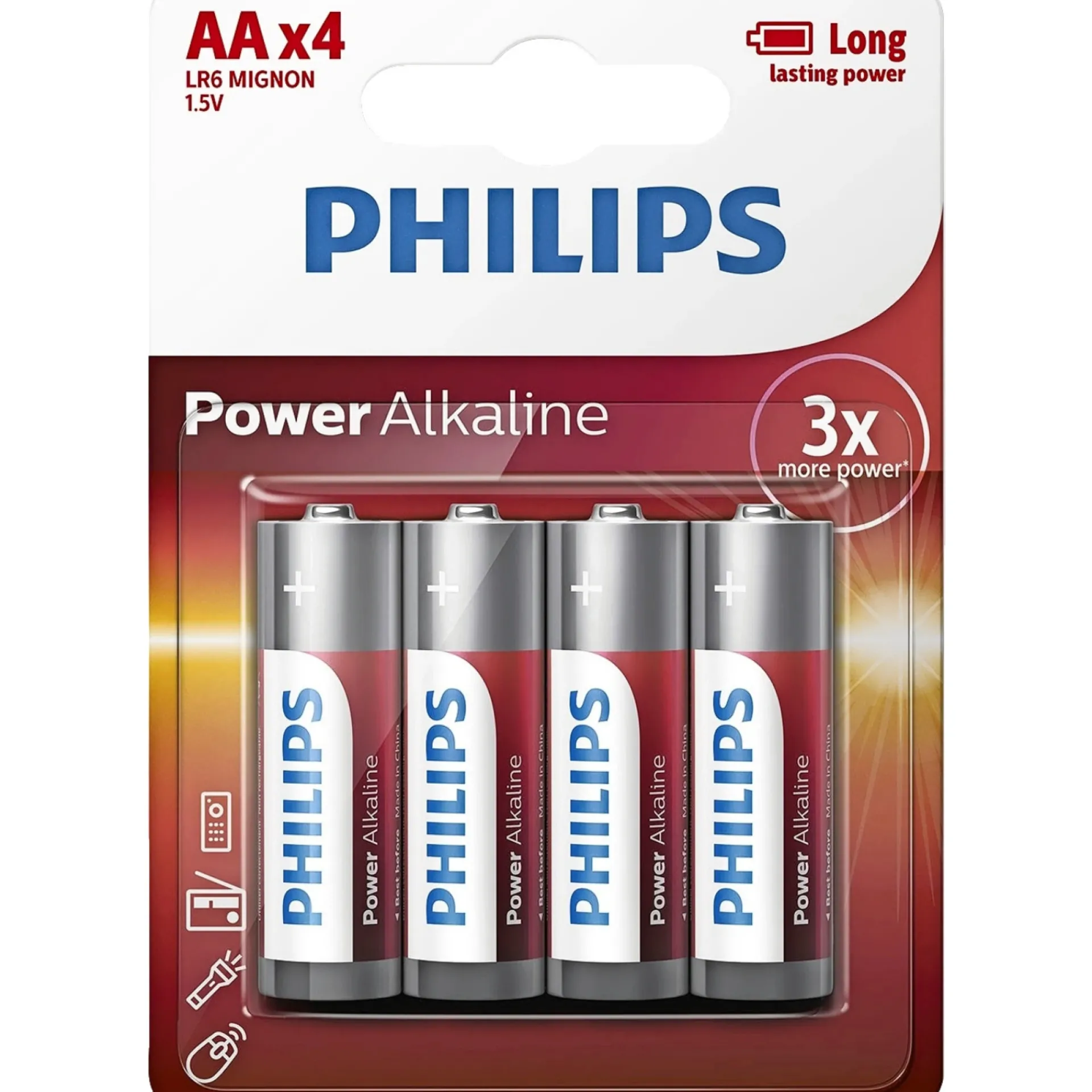 PHILIPS POWER ALKALINE AA BATTERI 12 STK/PAK