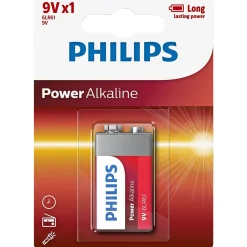 Philips POWER ALKALINE 9V BATTERI 1 STK/PAK