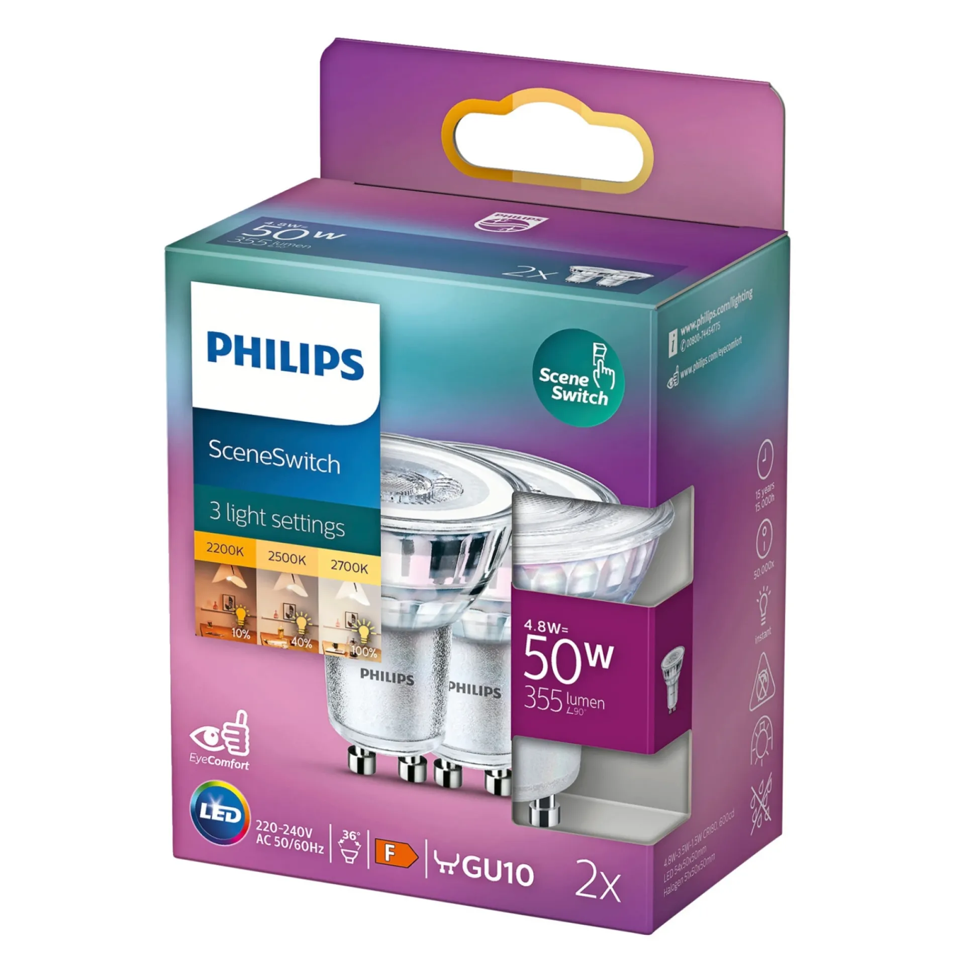 Philips SCENESWITCH LED PÆRE SPOT GU10 5W