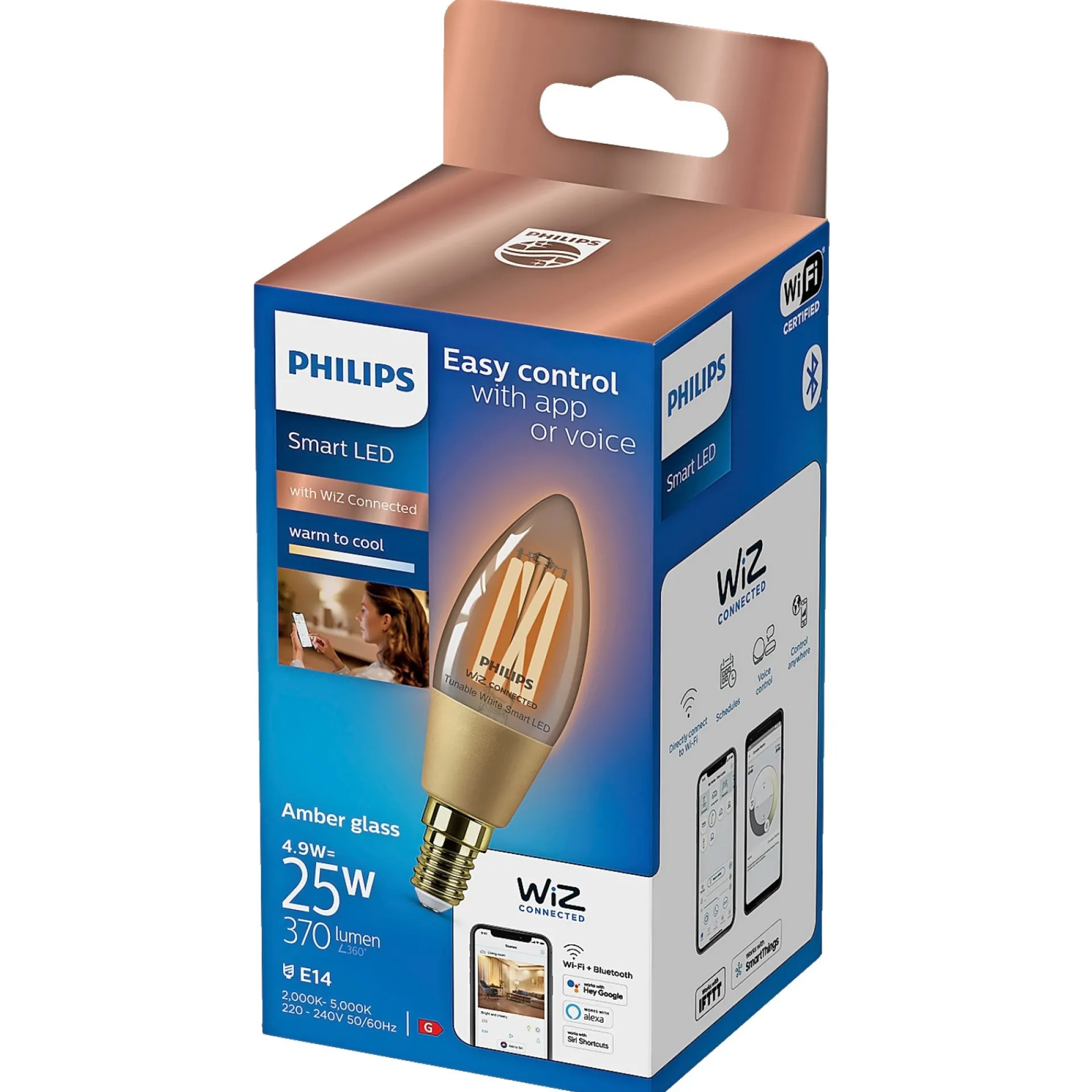 Philips Smart TUNABLE WHITE LED PÆRE E14 KERTE 5W