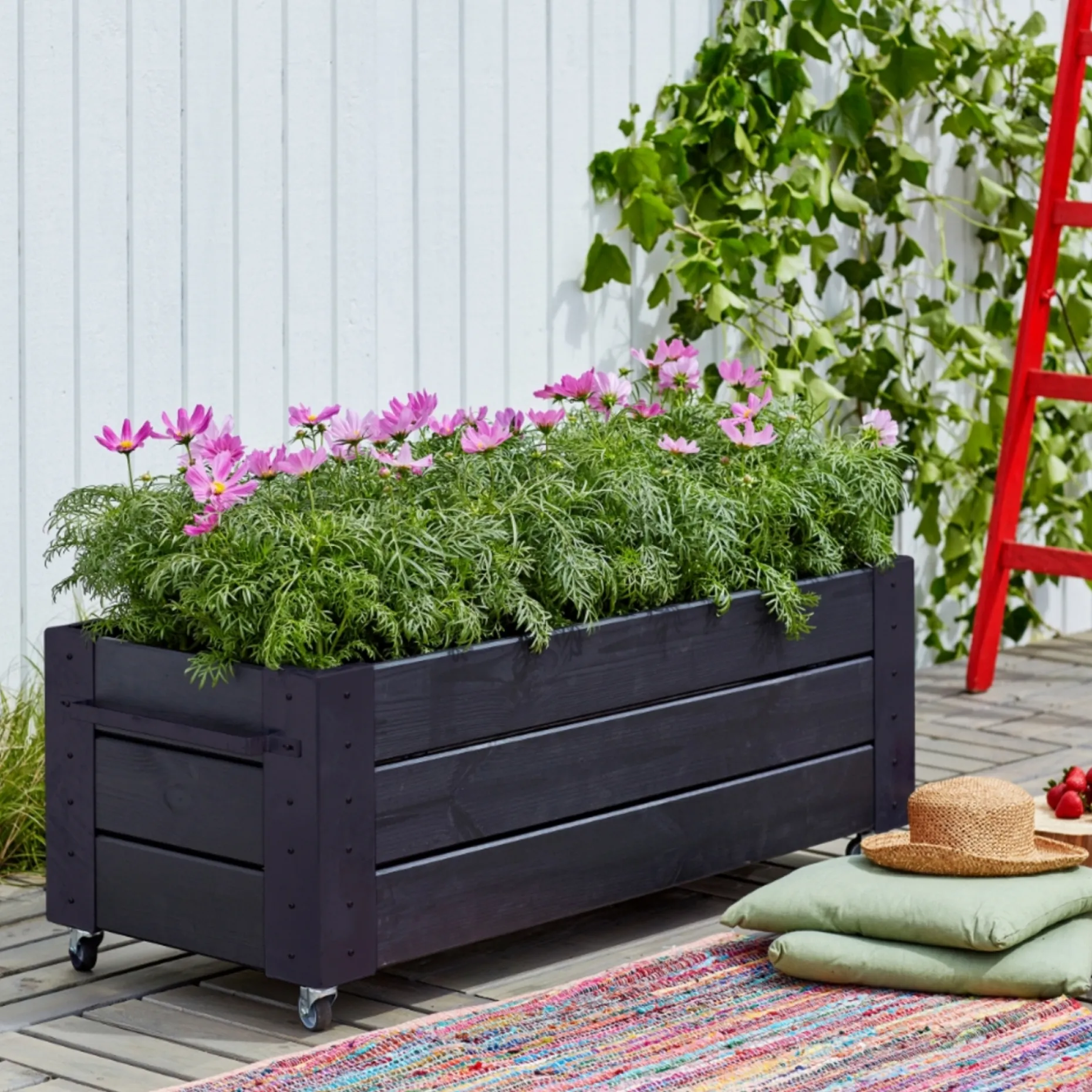 PLUS BLOMSTERKASSE SORT 45 X 50 X 120 CM