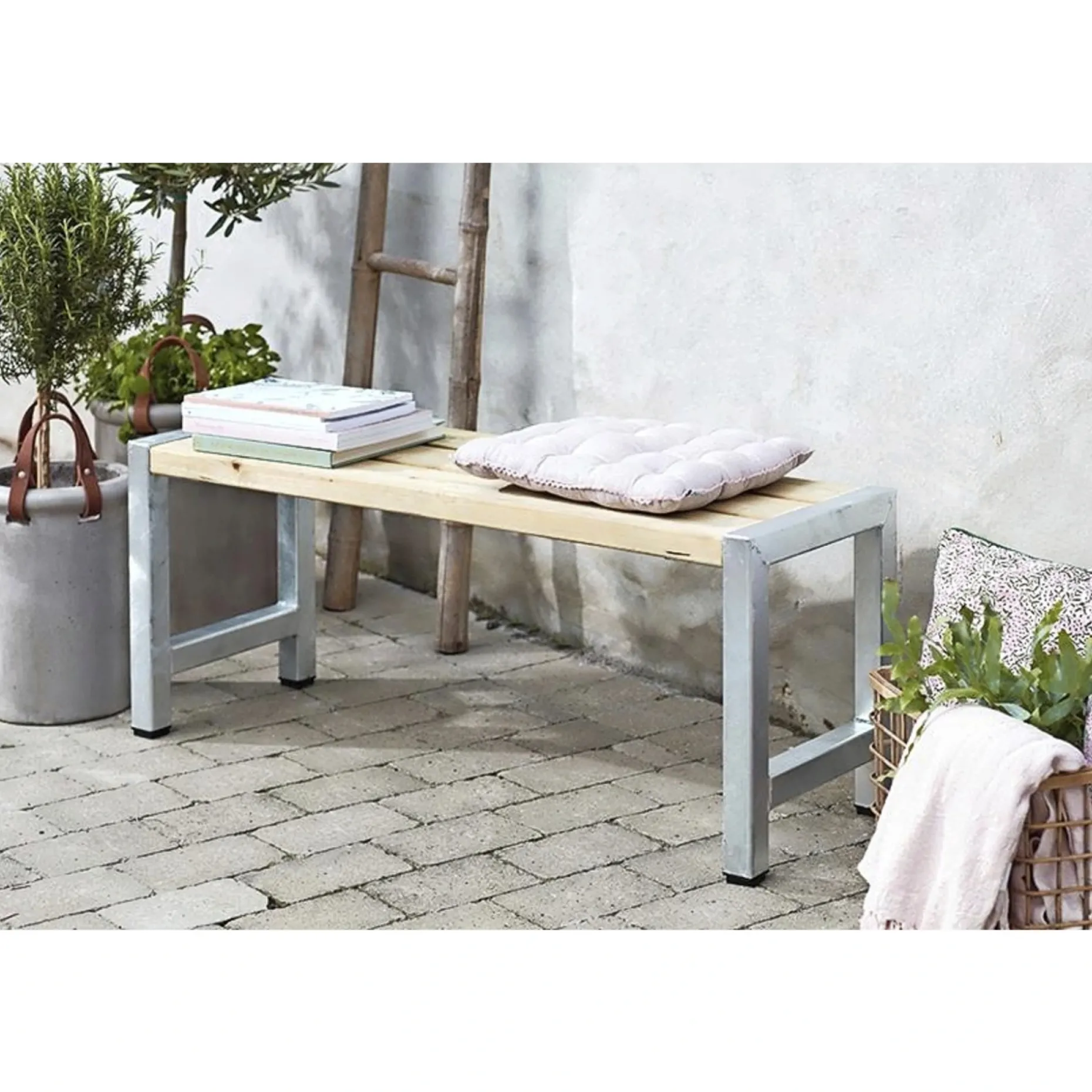 PLUS CAFE BÆNK NATUR 127 CM
