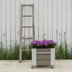 Plus CUBIC BLOMSTERKASSE GRÅBRUN 45 X 46 X 50 CM