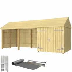 PLUS INKL. TAGPAP/ALULISTER/H-STOLPEFØDDER HAVEHUS 14,5 M2