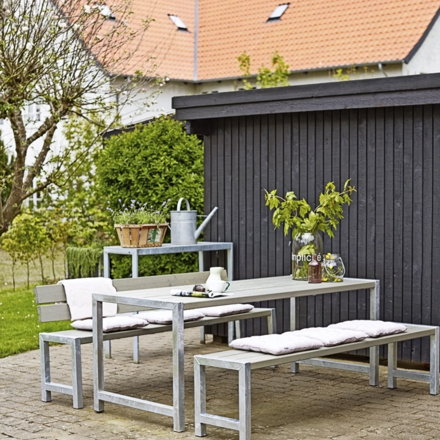 PLUS PLANKEBÆNK GRÅBRUN 176 CM