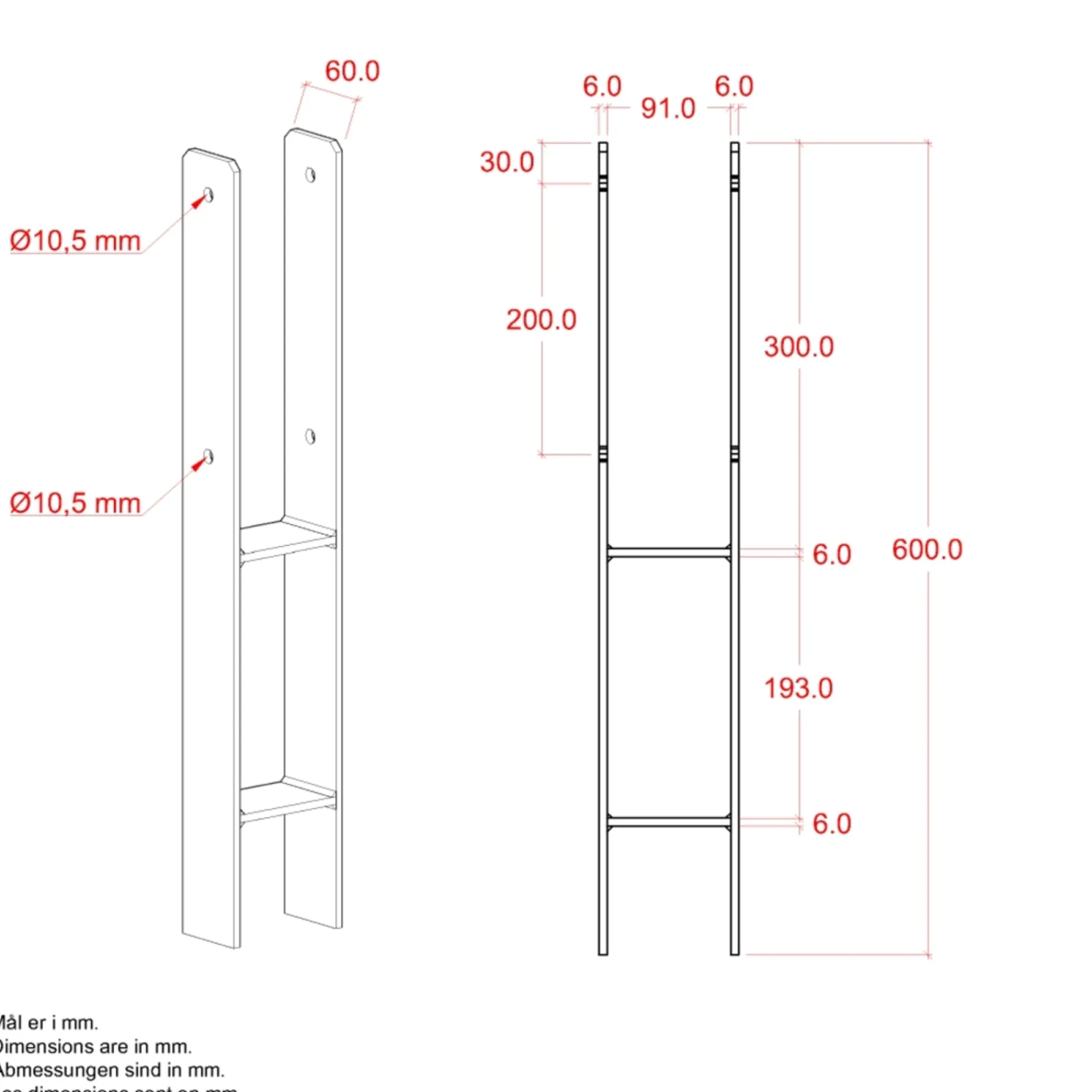 Plus STOLPEFOD 60 X 9.10 X 60 CM