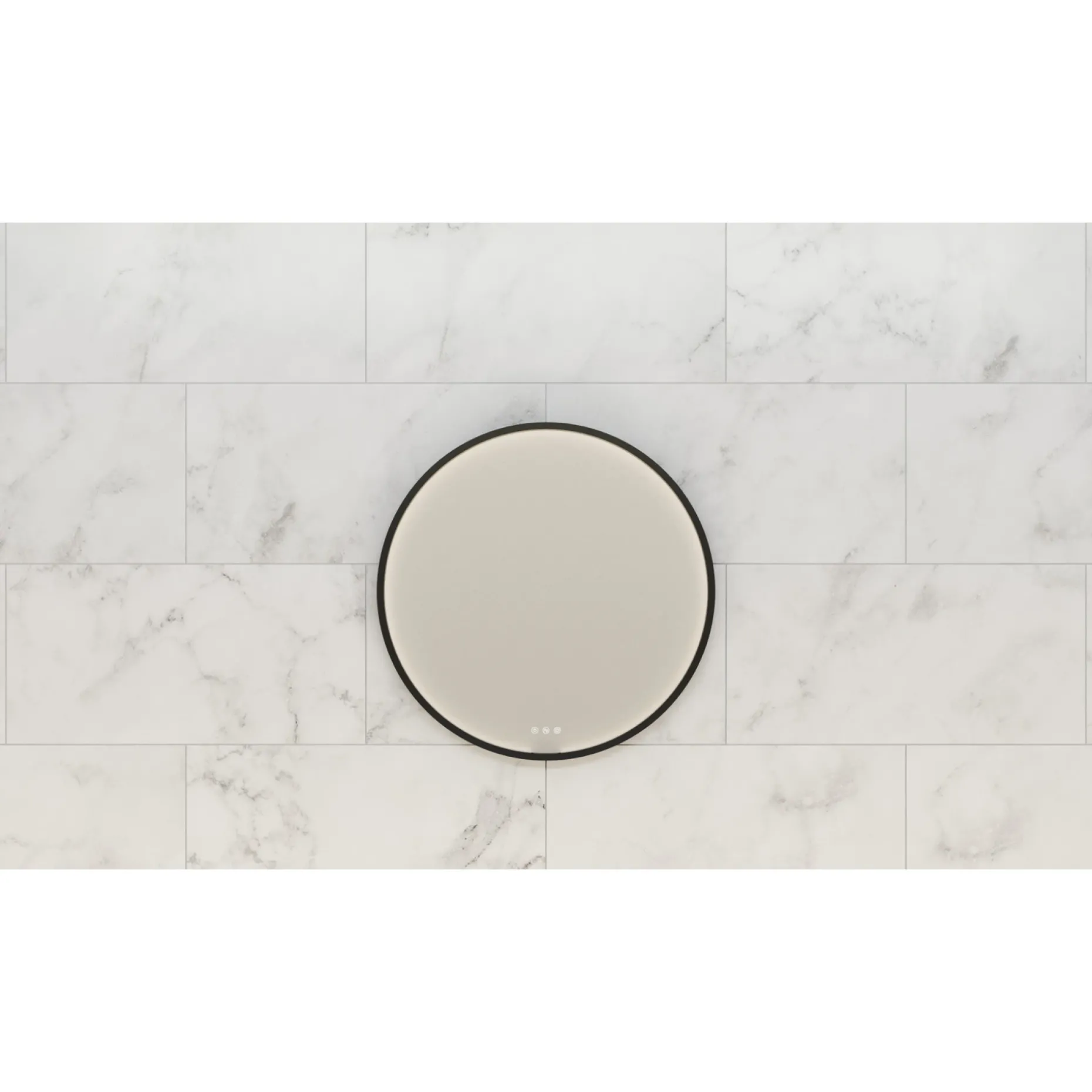 SCANBAD DELTA RAMMESPEJL MED LYSSTYRING Ø75 CM SORT