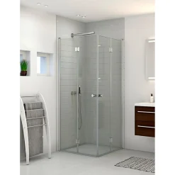 Scanbad FLEXI MAT ALU PROFIL, 1 STK. FOLDEDØR KLAR GLAS 89 CM