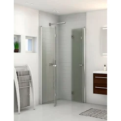 Scanbad FLEXI MAT ALU PROFIL, 1 STK. FOLDEDØR KLAR GLAS 89 CM