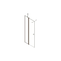Scanbad MATCH BRUSEDØR KLAR GLAS 98 CM