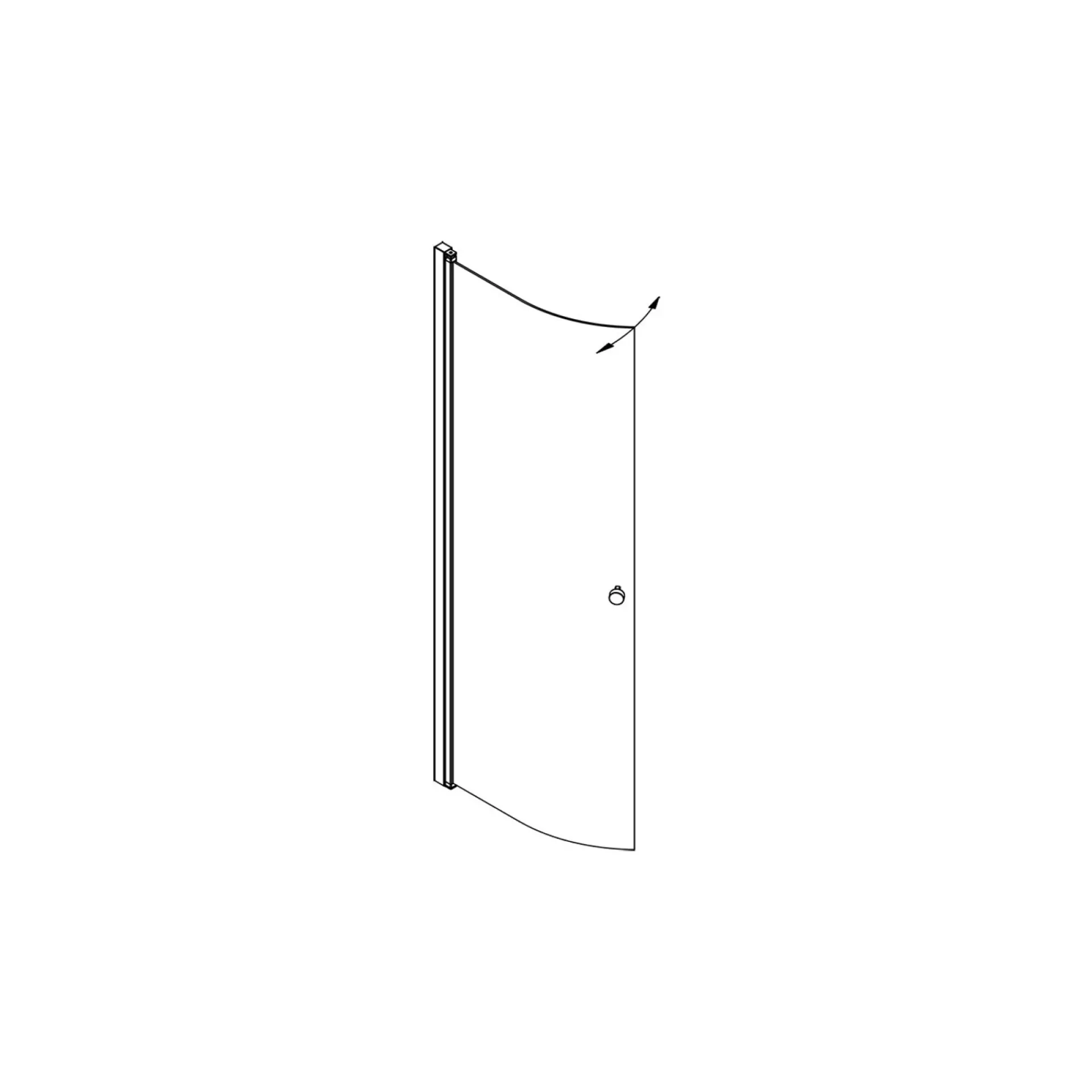 Scanbad MATCH BRUSEDØR KLAR GLAS 90 CM