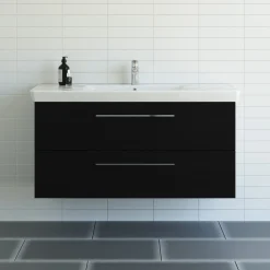 Scanbad MULTO LOTTO XL BADMØBEL SORT MED METALSKUFFER 125 CM