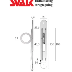 Svalk INDFALDSRING 150 MM, BREDDE: 20 MM RUSTFRIT STÅL