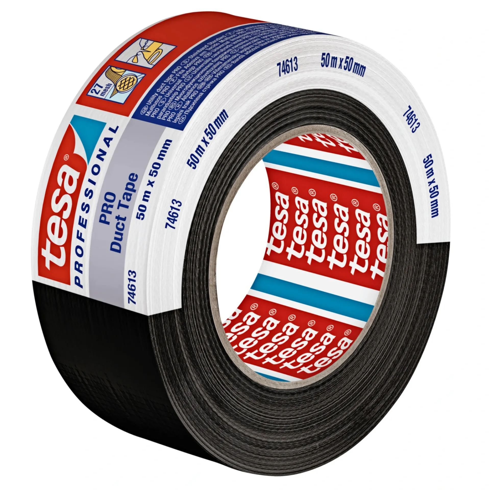 Tesa PROFESSIONAL PRO LÆRREDSTAPE 50M X 50MM SORT