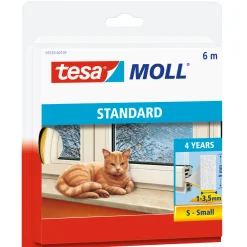Tesa MOLL I-PROFIL TÆTNINGSLISTE 6 M X 9 MM X 4 MM HVID