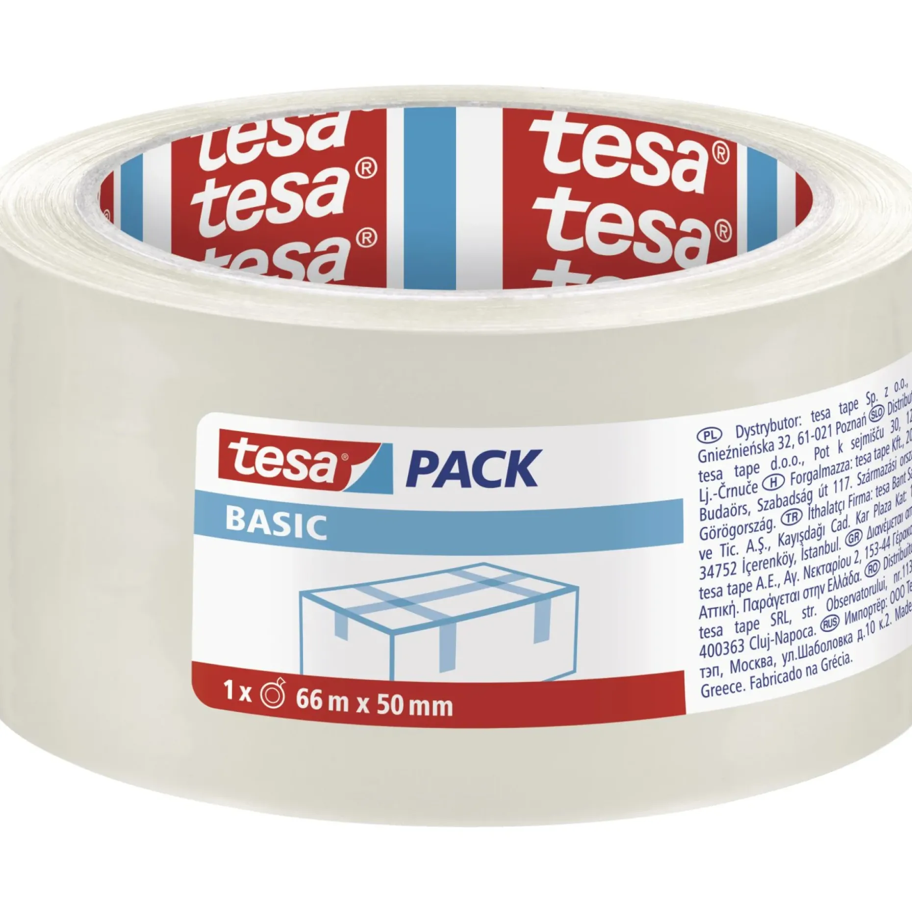 TESA TESAPACK® BASIC EMBALLAGETAPE 66 M X 50 MM TRANSPARENT