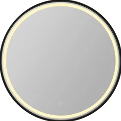VASSO CAVO RUNDT SPEJL MED LED-LYS Ø80 CM MAT SORT