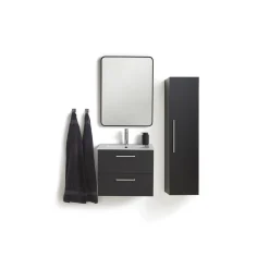 VASSO MILANO SOFTCLOSE BADMØBEL SORT 2 SKUFFER 60 CM
