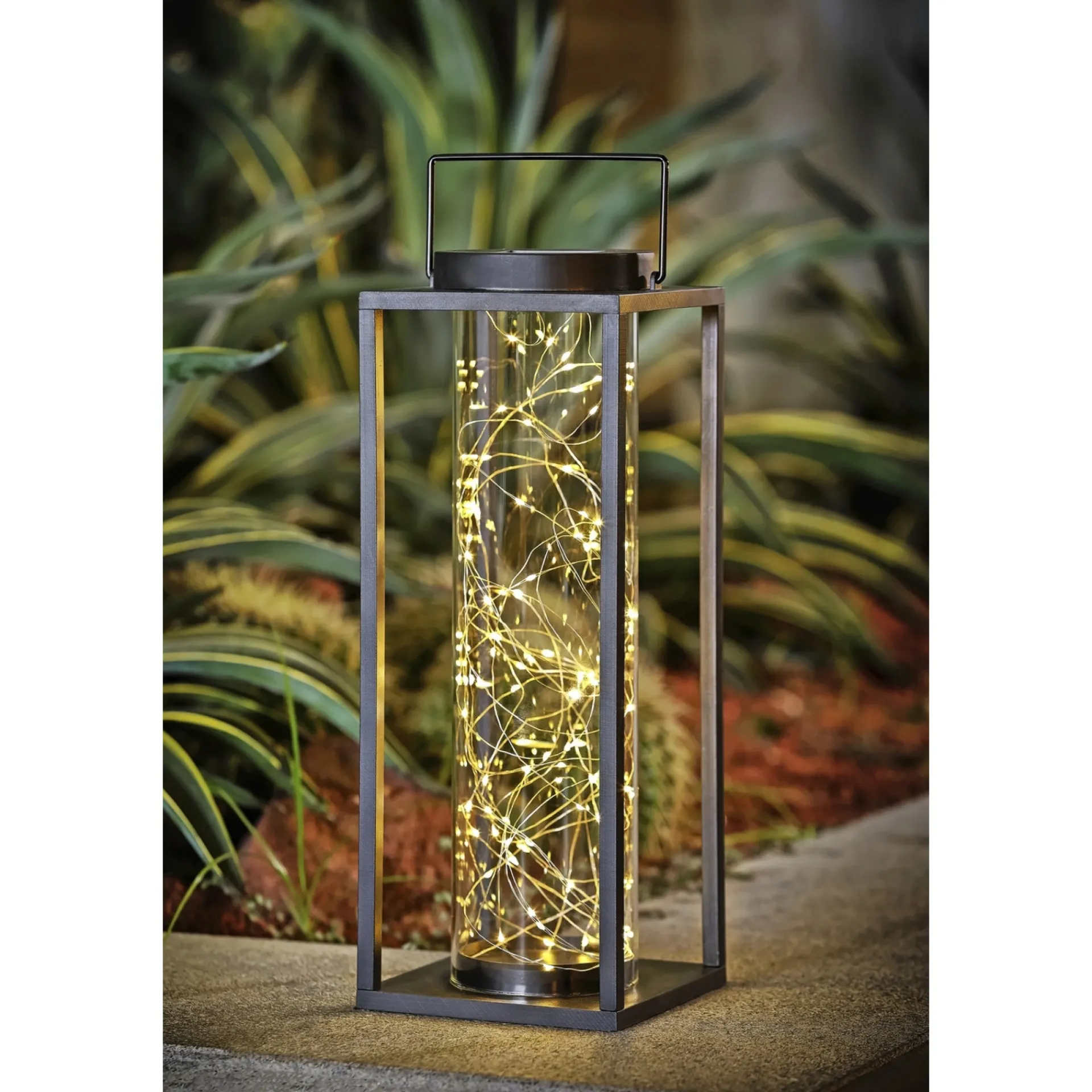 Veli Line TORINO SOLCELLE LANTERNE SORT/KLART GLAS 42 CM