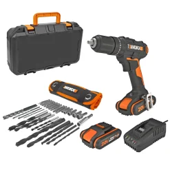 Worx WX370 BORE-/SKRUEMASKINE AKKU MED BATTERI OG LADER